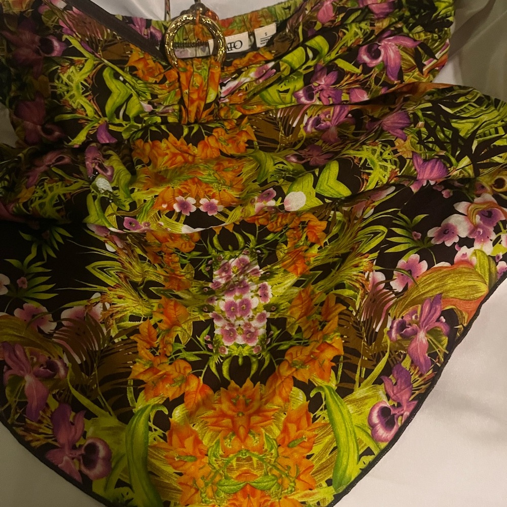 CATO Floral Blouse Vibrant Botanical Print - Picture 6 of 8